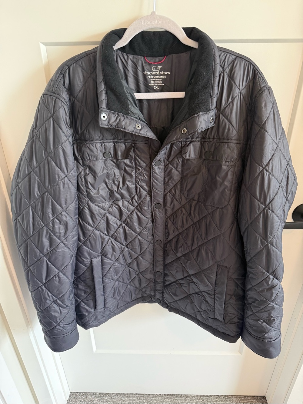Vineyard Vines Performance Quilted Snap Front Jacket Gray 2XL Lightweight Men’s